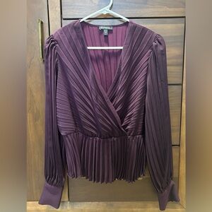 Plum Pleated Women's Top